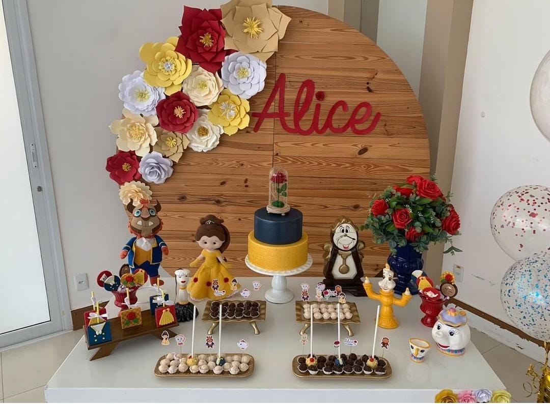 Diversos Decoracao Festa Bela Fera Colorido Unico - Diversos