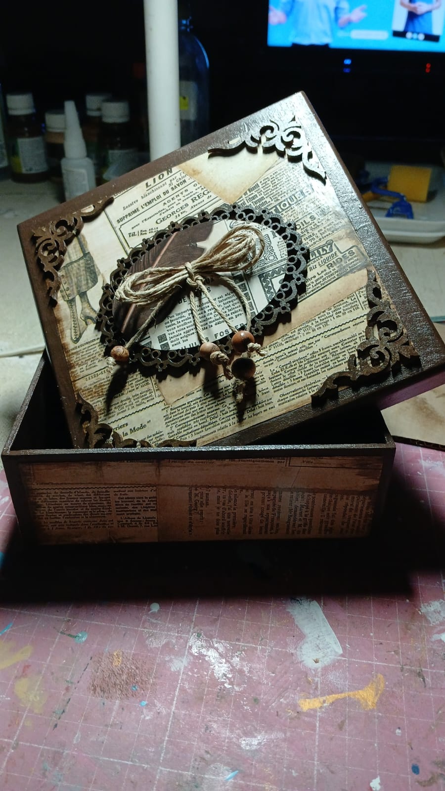 Mdf Caixa Mdf Decorada Natural Mdf Unico - Produtos MDF