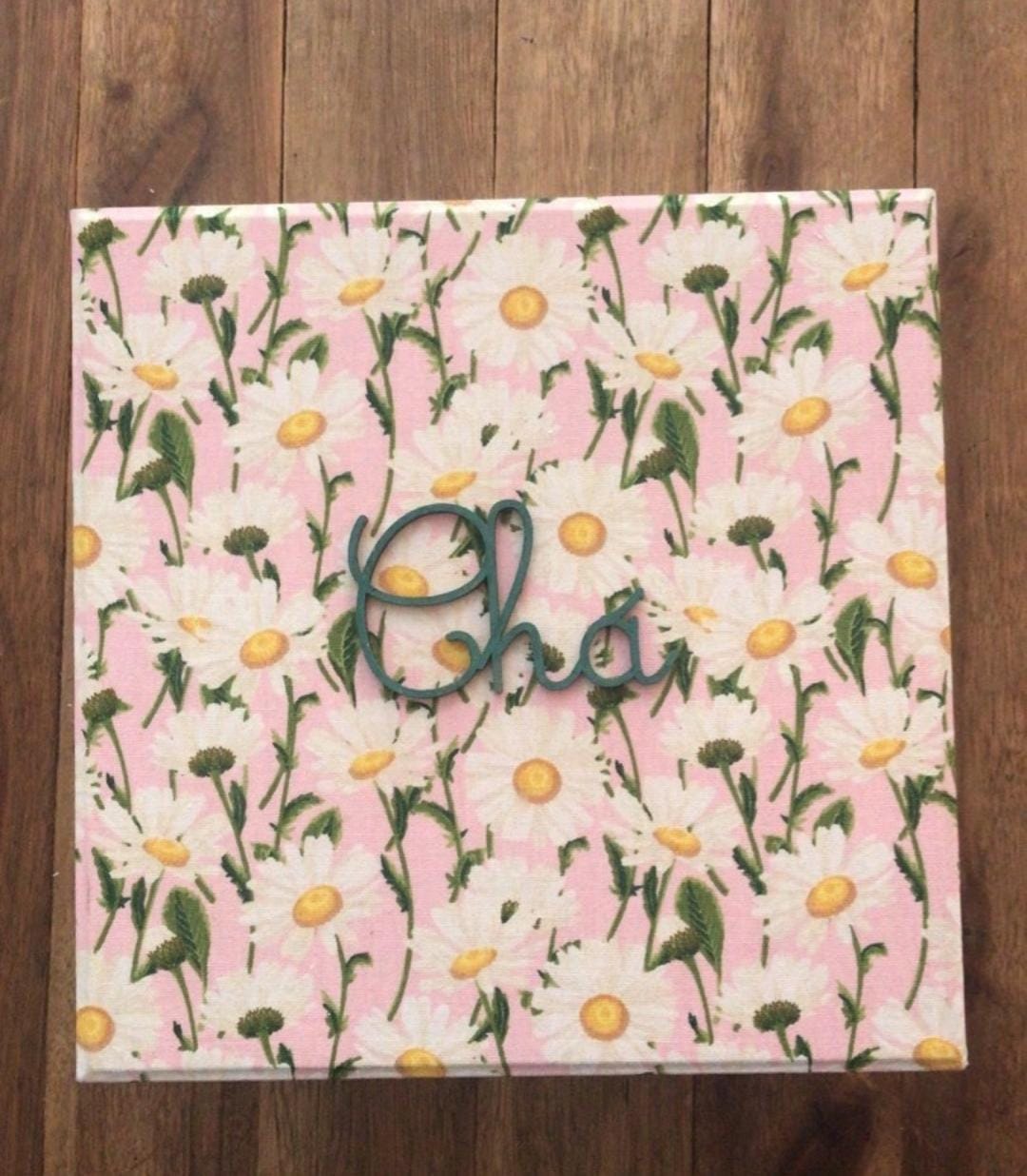 Mdf Caixa Mdf Margaridas Cha Rosa Floral Unico - Produtos MDF