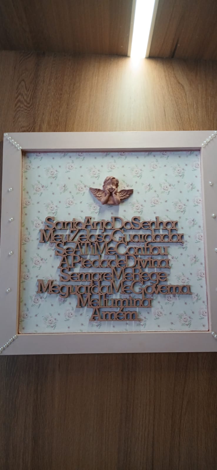 Mdf Quadro Mdf Anjo Oracao Natural Mdf Unico - Produtos MDF