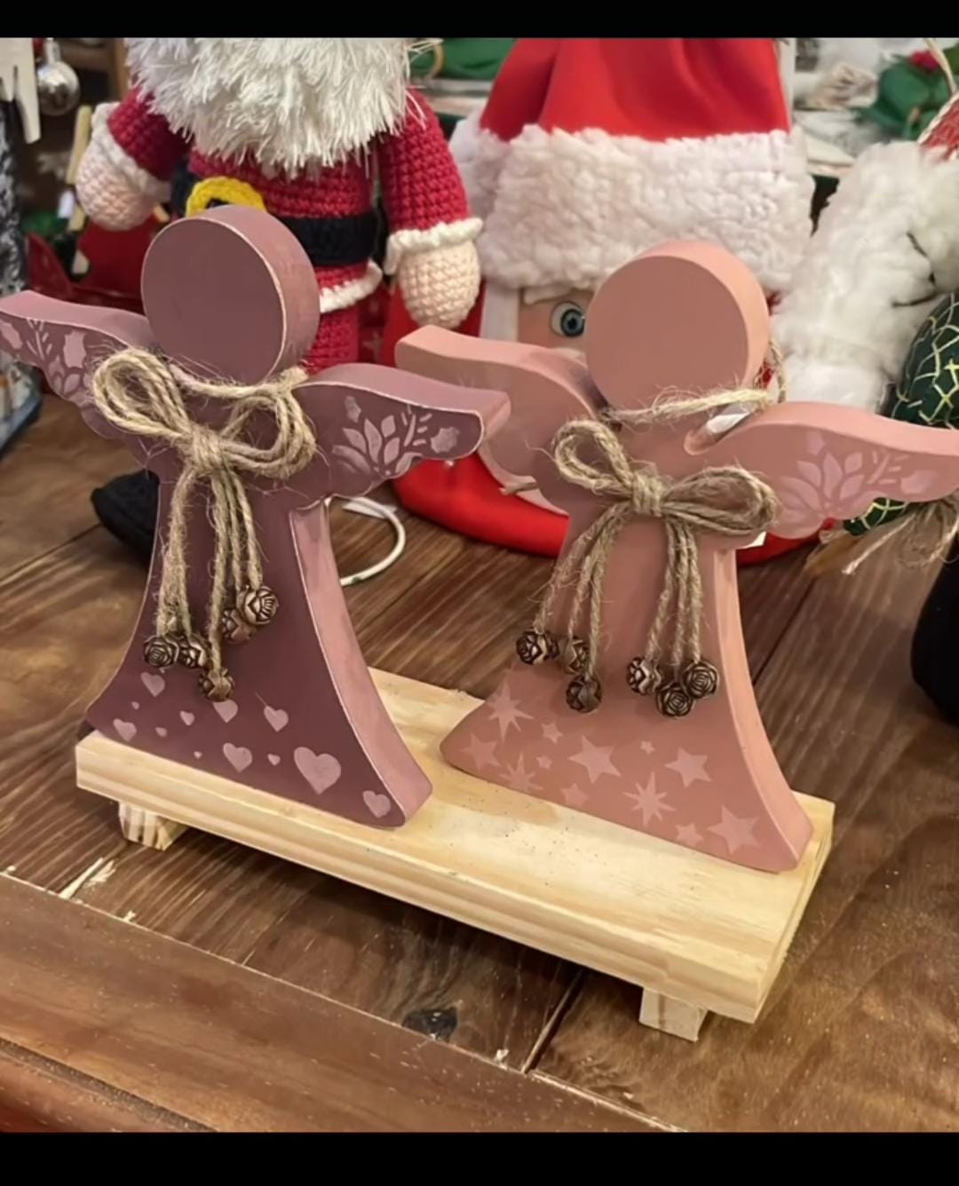 Natal Anjos Mdf Natalinos Rosa Unico - Natal