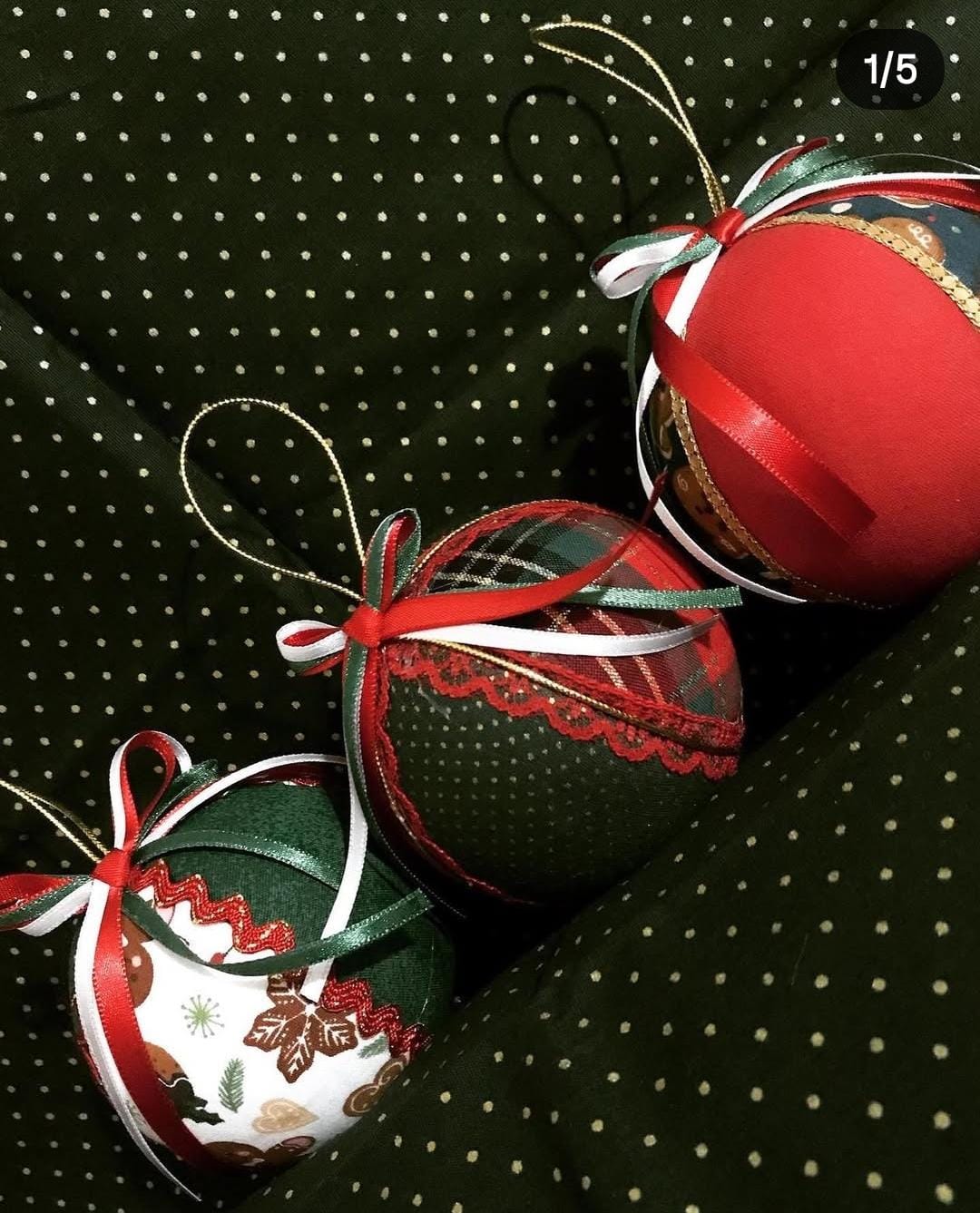 Natal Bolas Natalinas Tecido Vermelho Verde Unico - Natal