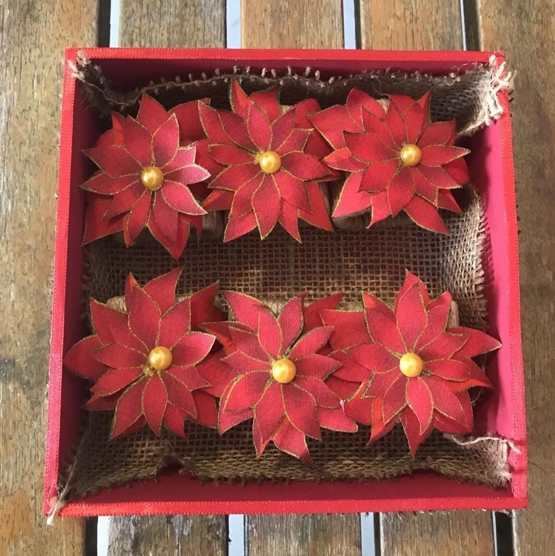 Natal Flores Poinsettia Vermelhas Vermelho Unico - Natal