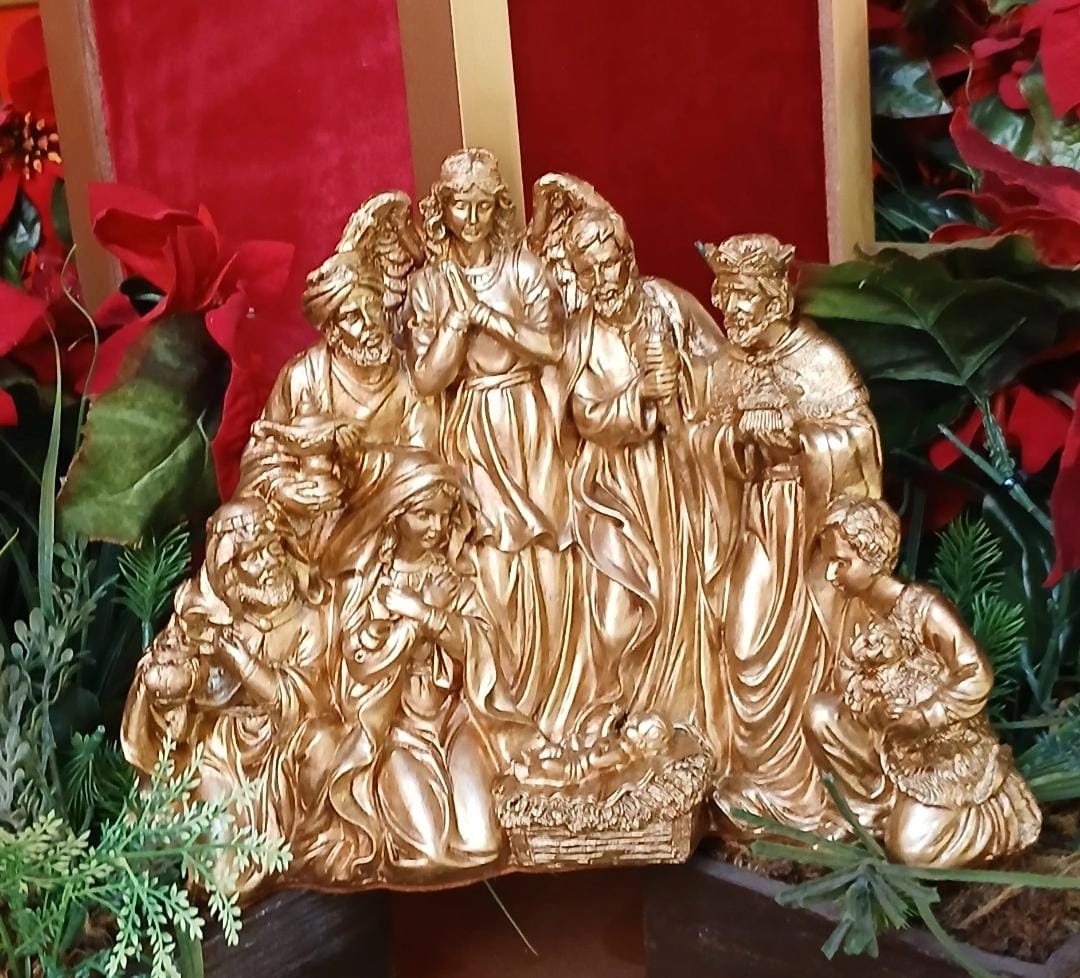 Natal Presepio Completo Dourado Dourado Unico - Natal