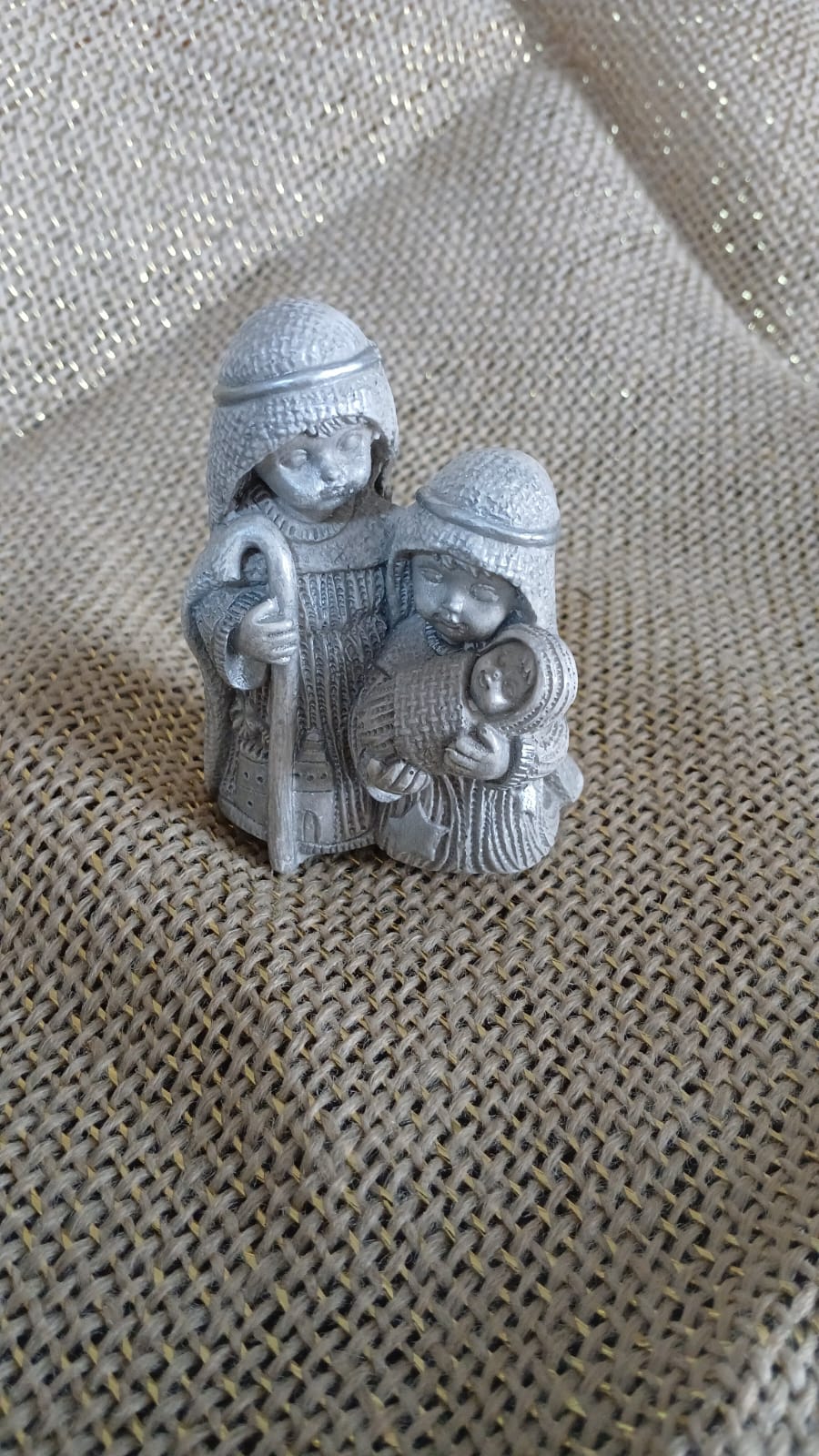 Natal Sagrada Familia Mini Prata Prateado Unico - Natal