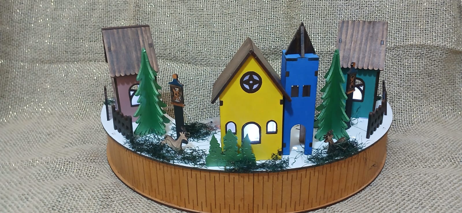 Natal Vila Natalina Mdf Colorido Unico - Natal