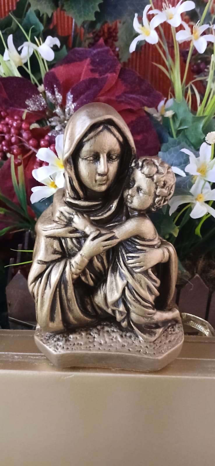 Santos Gesso Anjo Gesso Orando Branco Dourado Unico - Santos de Gesso