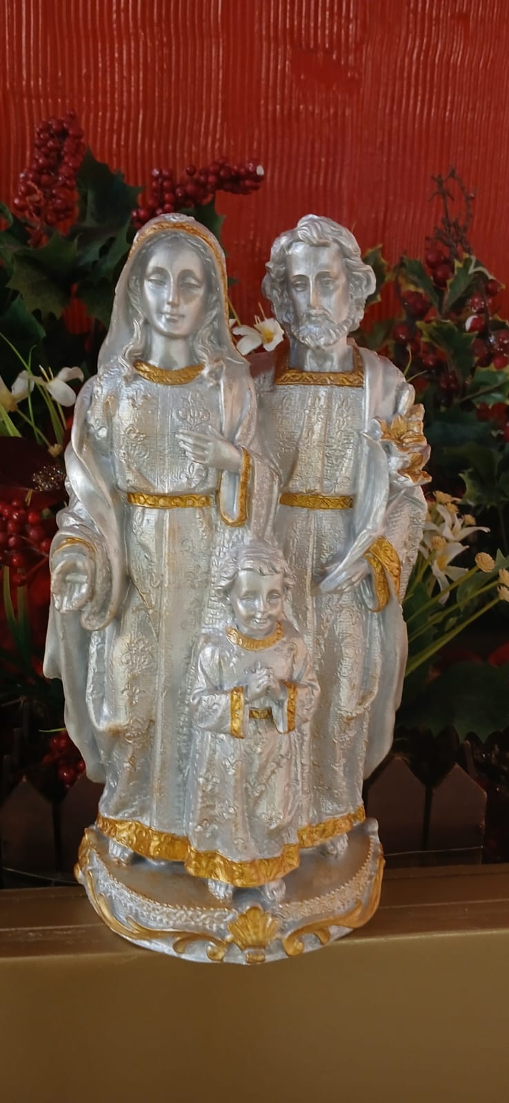 Santos Gesso Nossa Senhora Aparecida Azul Dourado Unico - Santos de Gesso