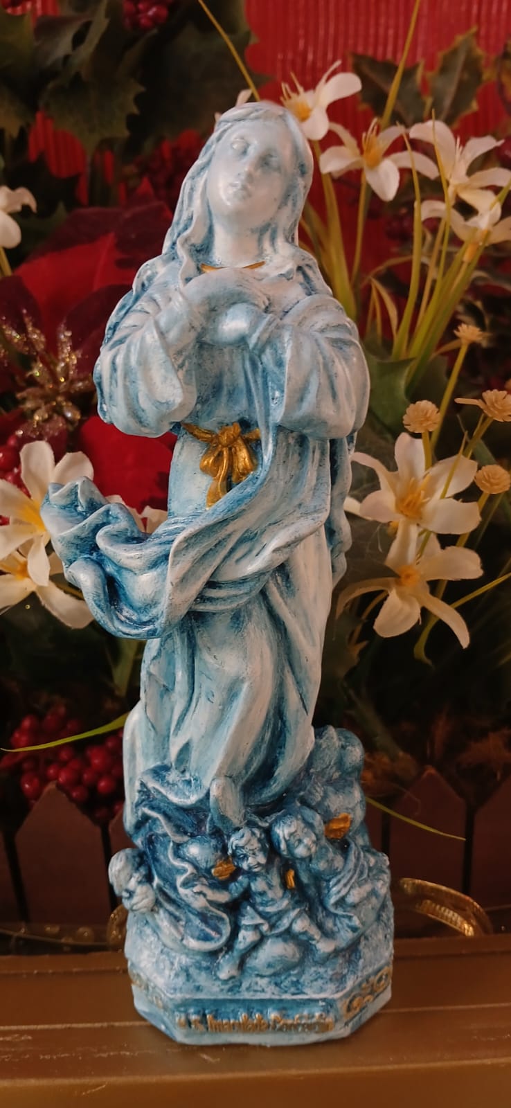 Santos Gesso Nossa Senhora Gesso Branco Unico - Santos de Gesso