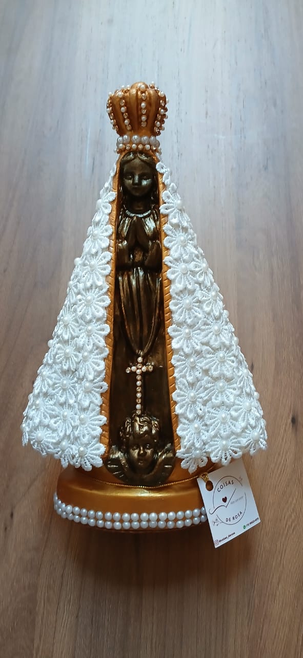 Santos Gesso Nossa Senhora Gesso Branco Unico - Santos de Gesso