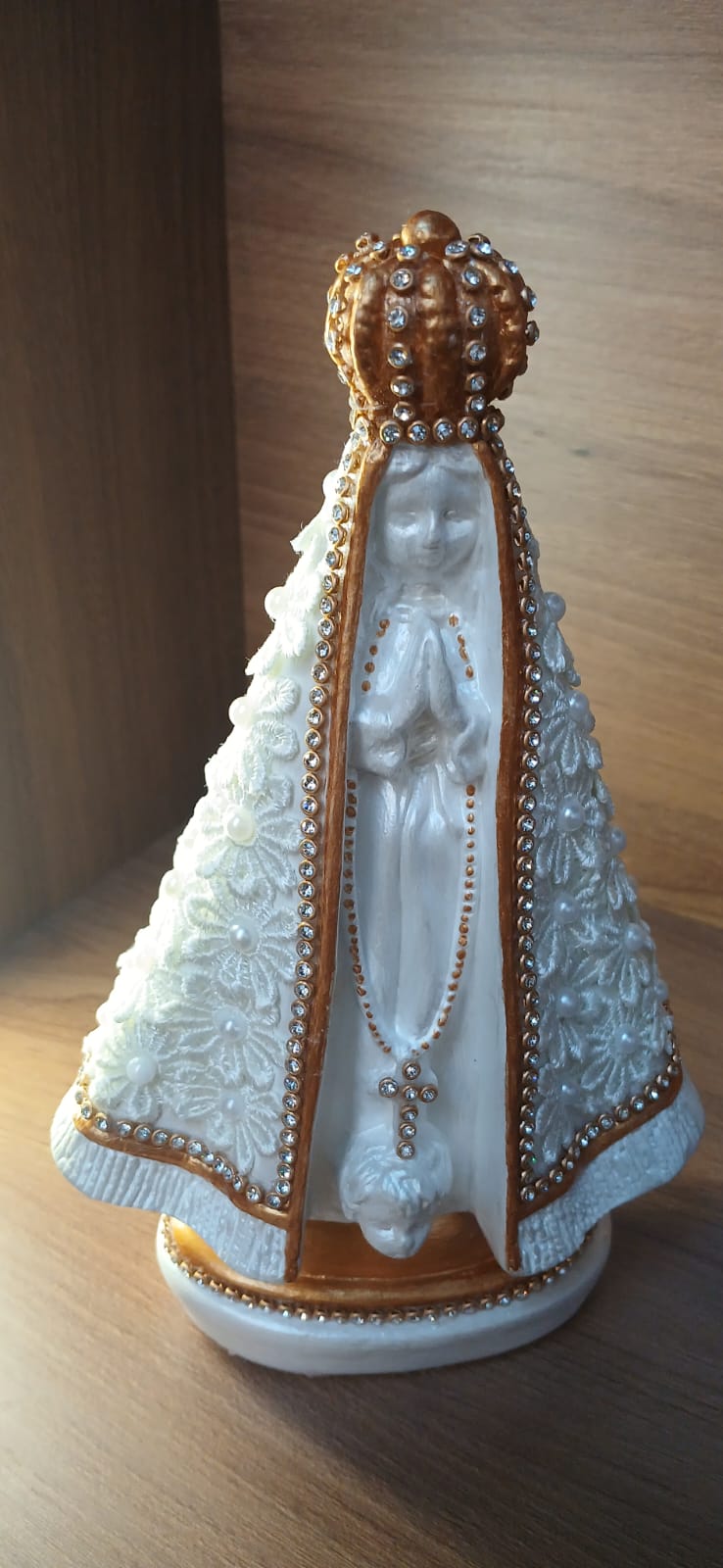 Santos Gesso Nossa Senhora Gesso Branco Unico - Santos de Gesso