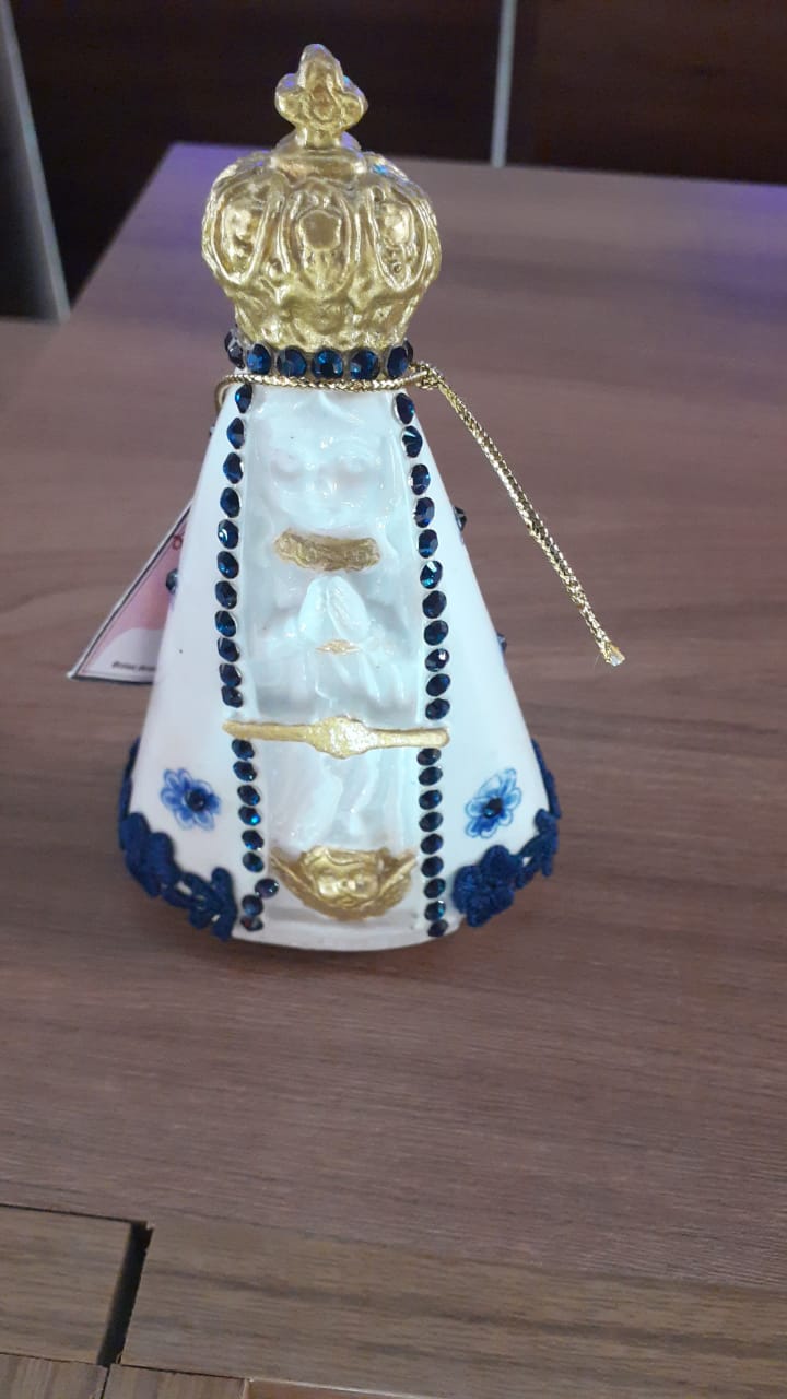 Santos Gesso Nossa Senhora Gesso Branco Unico - Santos de Gesso