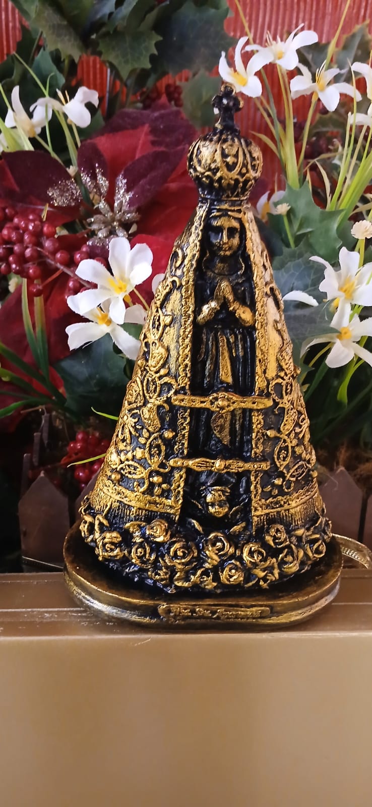 Santos Gesso Sagrada Familia Mini Prateado Unico - Santos de Gesso