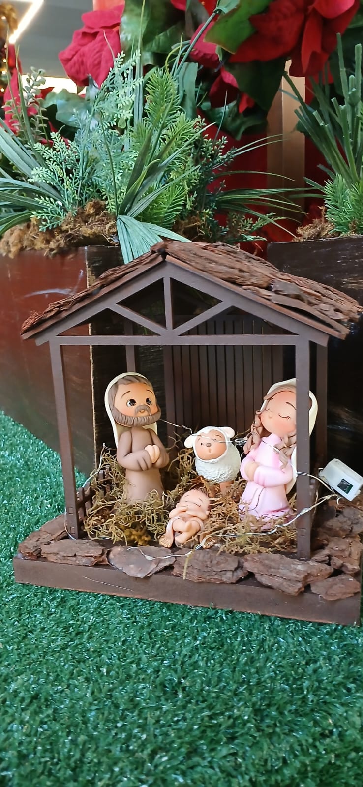 Santos Gesso Sagrada Familia Placa Branco Dourado Unico - Santos de Gesso